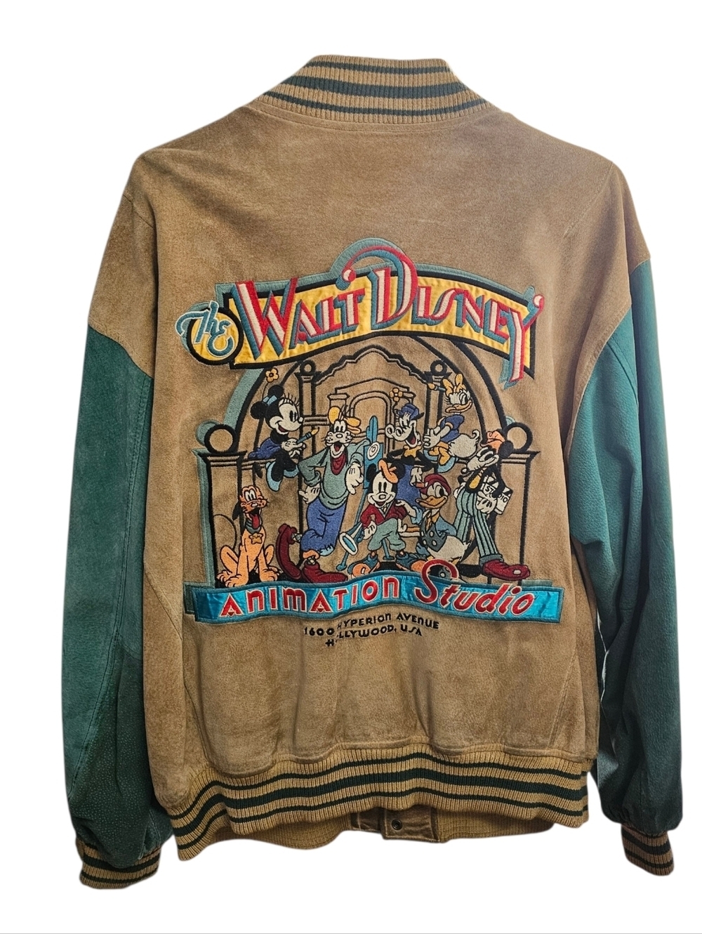 Vintage Disney Animation Bomber Jacket- suede, Rare